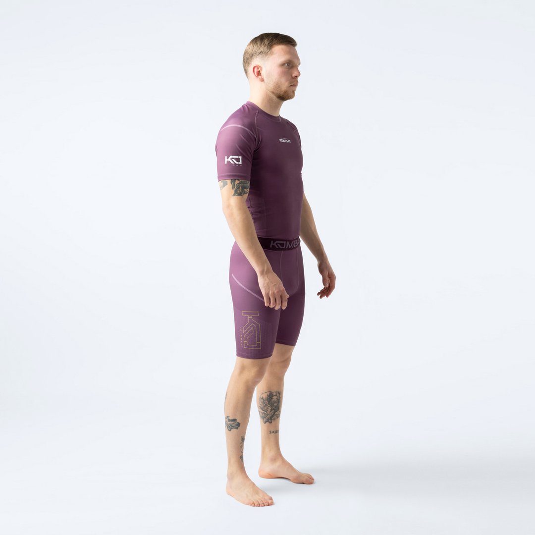 Maglietta rashguard a manica corta KOMBAT Kobalt per uomo 