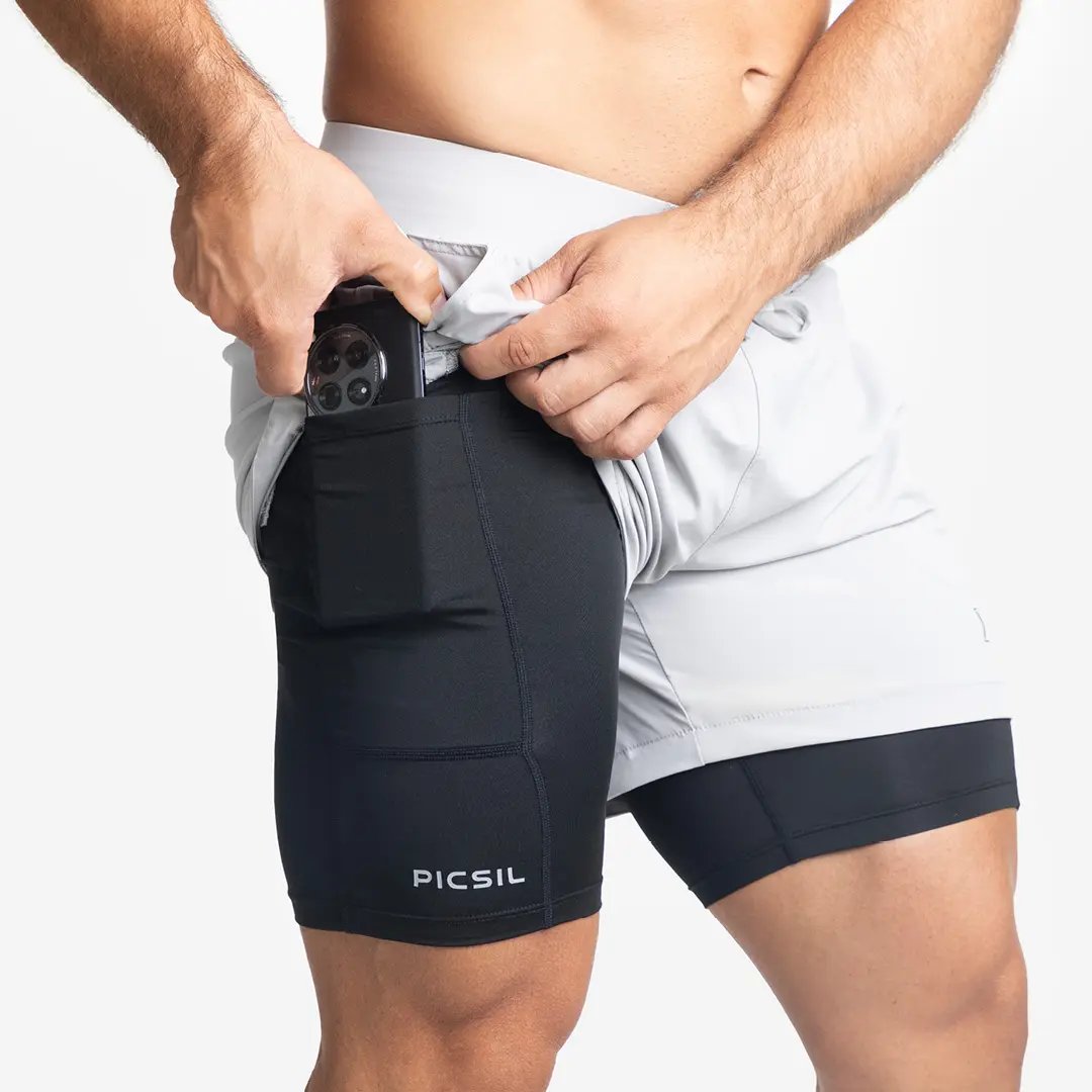 Shorts con Malla Compresión 2 en 1 Hombre Premium