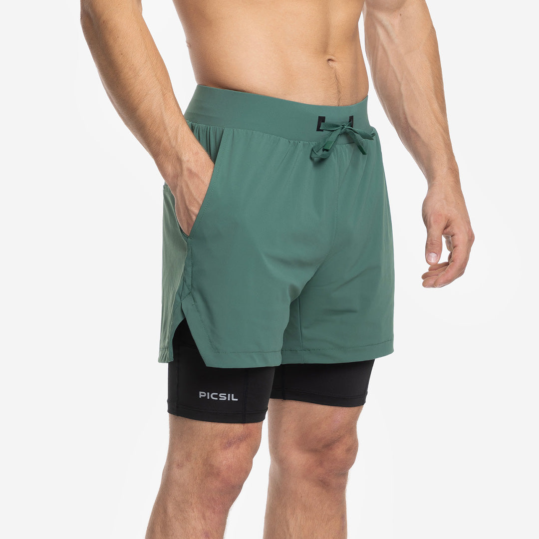 Shorts con mesh di compressione 2 in 1 uomo Premium