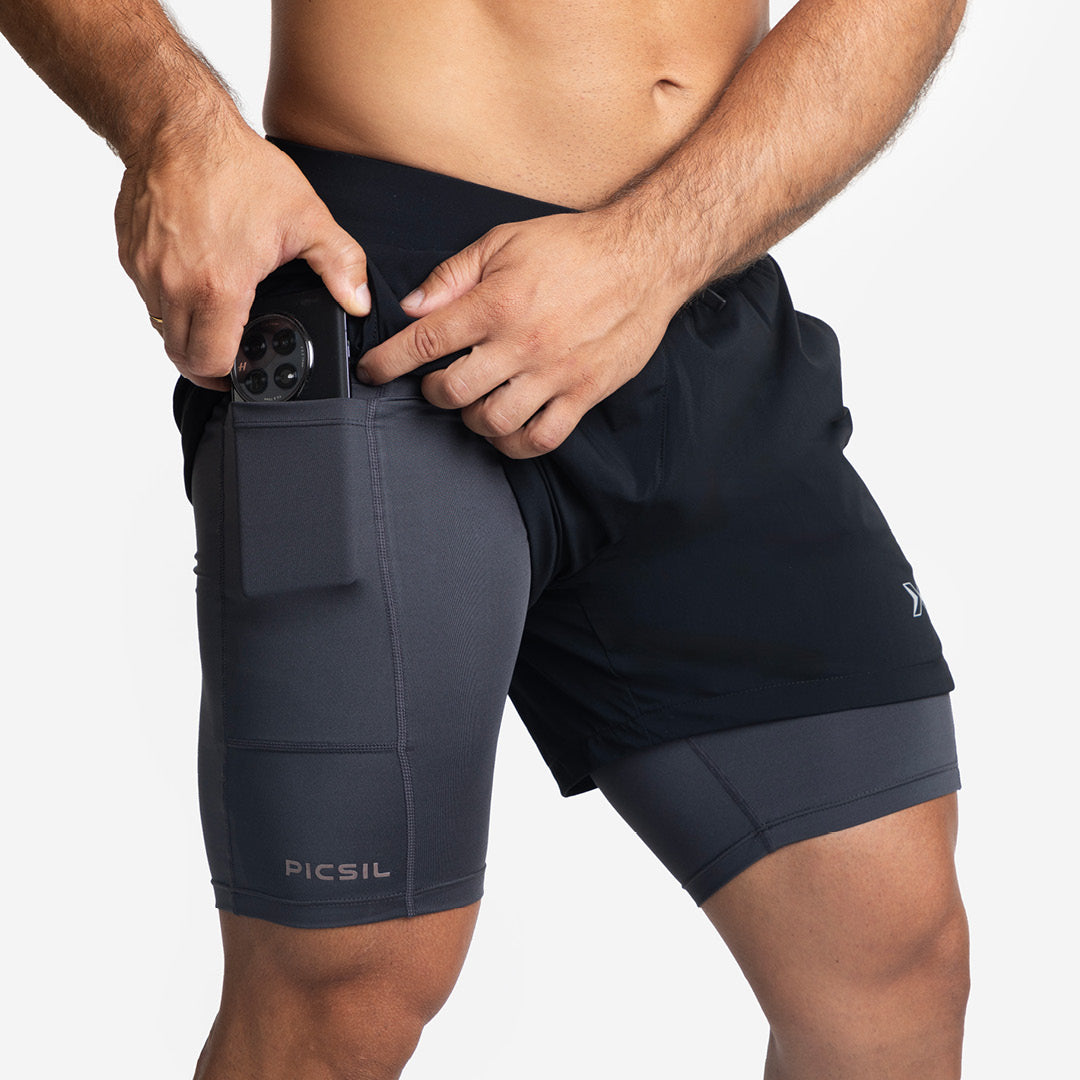 Shorts con mesh di compressione 2 in 1 uomo Premium