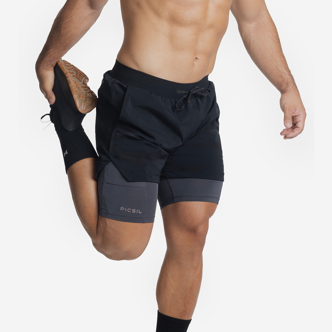 Shorts con mesh di compressione 2 in 1 uomo Premium